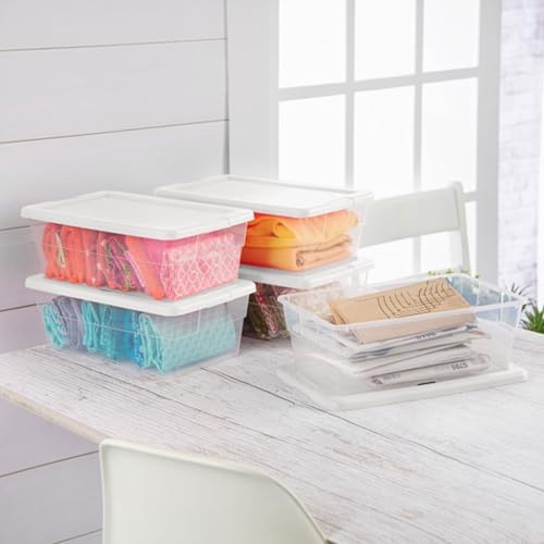 Sterilite Storage Boxes, Stackable Clear Plastic Bins, 6 Quart, 48-Pack - Image 5