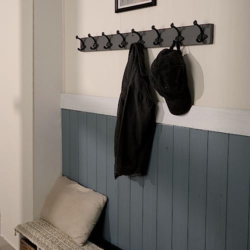 WEBI Rustic Coat Rack Wall Mount,35.43" Long 8 Cast Iron Coat Hooks Wall Mounted,Heavy Duty Wall Coat Hanger Hooks for Hanging Coats,Clothes,Jacket,Gray,2 Packs - Image 4