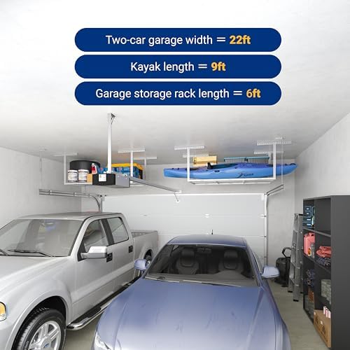 FLEXIMOUNTS 3x6 Overhead Garage Ceiling Storage Rack Organization, White - Image 2
