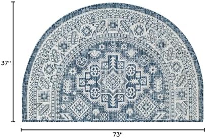 Rugs.com Outdoor Aztec Collection Rug – 3x6 Hearth Blue Flatweave-Pile Rug Perfect for Living Rooms, Large Dining Rooms, Open Floorplans - Image 2