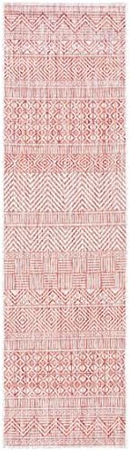SAFAVIEH Washable Rug Outdoor Courtyard Collection - 2'3" x 8' Runner, Beige & Rust, Non-Shedding & Easy Cleaning, Ideal for Patio, Entryway, Mudroom, Hallway, Kitchen (CY8196-36512) - Image 2