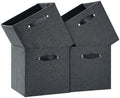 Cube Storage Bins | 13"x15"x13", Graphite Gray, 4 Pack by FABINADO