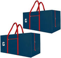 Kuber Industries Pack of 2 Durable (2 Compartments) Storage Bags For Clothes Large With Zip | Packers & Movers Under Bed Storage Organizer Box for Clothes, Blanket & Toys | Red & Blue by Kuber+Industries