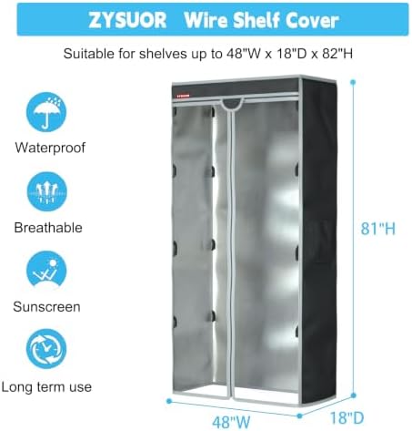 Waterproof Shelf Cover, Fits 48" W x 18" D x 82" H Storage Rack - Image 5