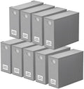 SpaceAid 9 Pack Bed Sheet Organizers and Storage, Foldable Sheet Organizer with Window for Linen Closet, Set Folder Keeper for Queen & King Size Bedding Storage (Gray) by SpaceAid