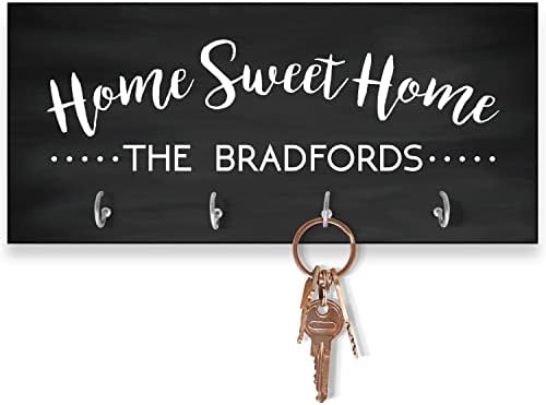 Pattern Pop Personalized Chalkboard Look Home Sweet Home Key Hanger by PatternPop