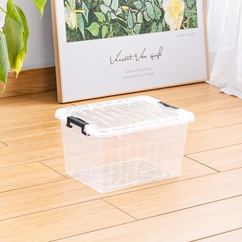 Cetomo 18Qt*6 Plastic Storage Bins, Storage Box, 6 Pack, Organizing Container with Durable Lids and Secure Latching Buckles, Stackable and Nestable, Clear with Black Buckle - Image 5