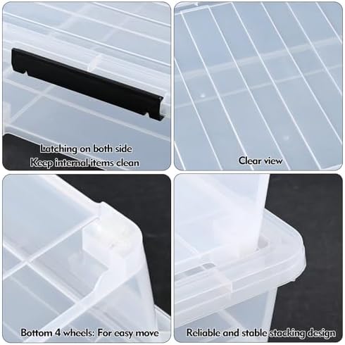 Under Bed Storage Container With Lids, 42 L, Set of 3, - Image 3