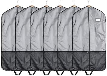 Covermates Deluxe Garment Bag Set for Closet Storage & Travel – Heavy Duty Hanging Suit & Dress Bags with ID Window, Accessory Pockets & Carrying Handles – Premium Wardrobe Protection, Grey by Covermates