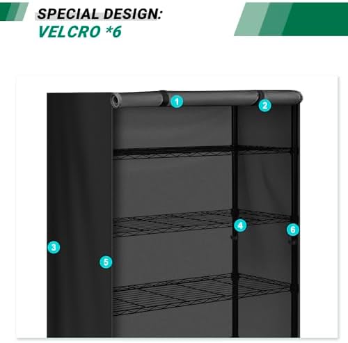 Storage Shelf Cover Waterproof Wire Rack Cover with Zipper 60"Lx24"Wx72"H - Image 5
