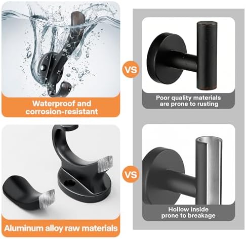 Coat Hooks Heavy Duty - Easy to Install Metal Towel Hooks Screw-in Wall Hooks for Hanging Towel, Key, Robe, Scarf, Entryway Cubicle Closet Mudroom Bathroom Garage (10 Pack-Vintage) - Image 3