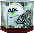 Football Helmet Display Case - Octagon with Sport Moulding (Sport Cherry) by Unknown