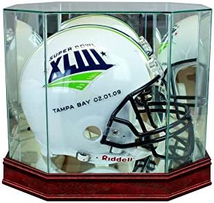 Football Helmet Display Case - Octagon with Sport Moulding (Sport Cherry) by Unknown