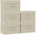 Storage Bins with Handles,Grey and Beige,15x9.8x9.8in,5 Pack by Unknown