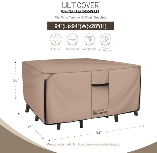 ULTCOVER Waterproof Patio Furniture Cover 94L x 94W in - Image 2