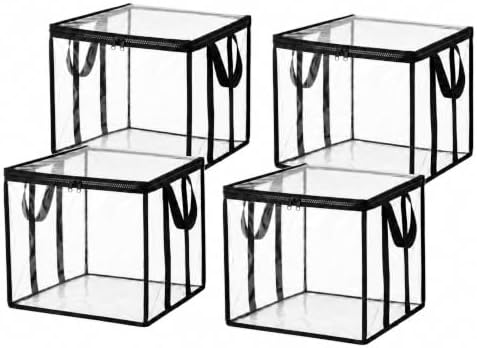 4-Pack Clear Storage Bag 11.8", Small PVC Soft Organizer by Wulbesin