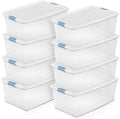 Sterilite Latching Box with Lids for Home and Office, 106 Quart, 8-Pack by Sterilite