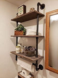 DR.IRON Industrial Pipe Shelving Rustic Bathroom Shelves with Towel Bar, 24" Pipe Shelf Wall Mounted, Farmhouse Bathroom Shelf Storage (3 tier-24) by DR.IRON