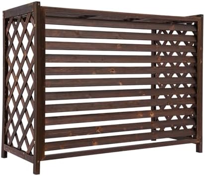 AC Fence Privacy Screen for Outdoor 43.3" x 19.7" x 33.5", 4-Panel, Brown by BANLICALI
