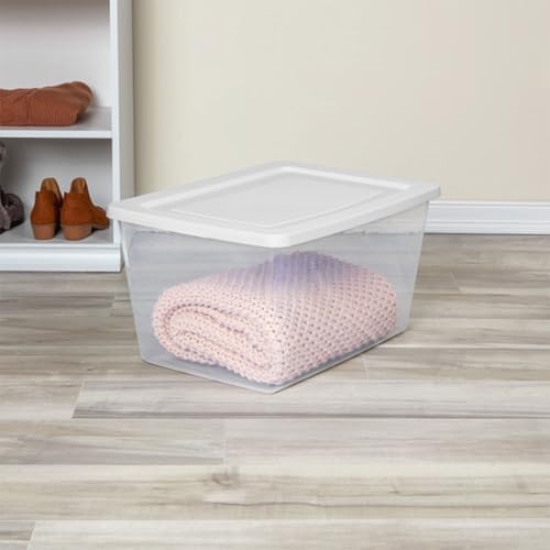 Sterilite Clear Storage Box Stackable Tote, 58 Quart, 32-Pack - Image 6
