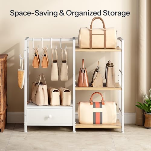 HOOBRO Purse Organizer Rack for Closet, 3-Tier Handbag Storage Stand - Image 4