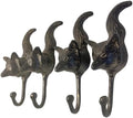 Thorness Set of Four Sturdy Wall Mounted Cast Iron Fox Head Hook Hanger for Hat, Coat, Clothes - Ideal for Kitchen, Bathroom, Bedroom, Office, Black by Thorness