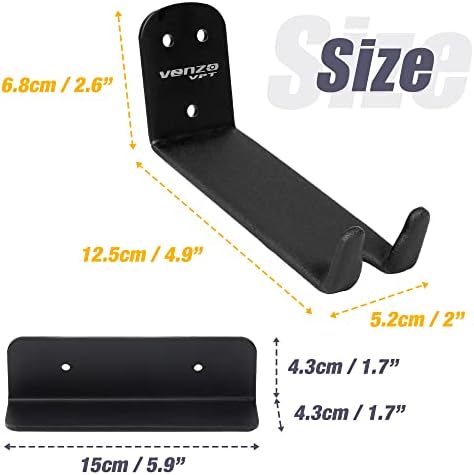 Venzo Bike Bicycle Cycling Pedal Wall Mount Indoor Storage Hanger Stand - Hook Rack Holder - with Tire Brackets - Great for Garage and Shed (3) - Image 6