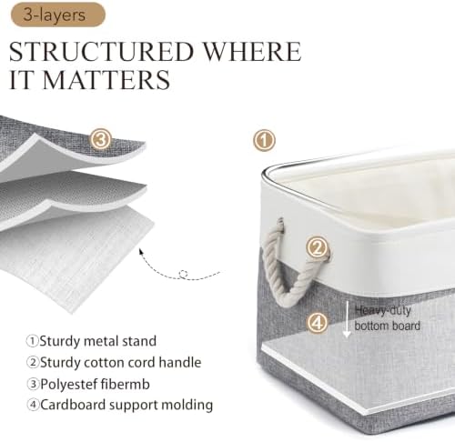 15x11x10 In Foldable Fabric Large Storage Bins with Handle 6 Pack - Image 2