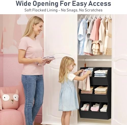 Hanging Closet Organizer Extra Large, Clothes Hanging Shelves for Closet with Divider, Collapsible Closet Storage System, Fabric Storage Bins for Home, Dorm, Rv, Sweaters, Handbags, Underwear, Sock - Image 6