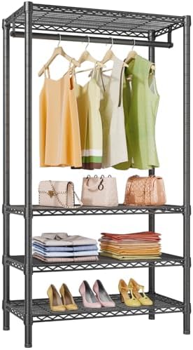 VIPEK V1 Medium Portable Garment Racks for Bedroom/Apartments/Dorms, Black by VIPEK