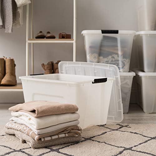 IRIS USA 6-Pack 54 Quart Storage Bins with Lids, Pearl - Image 5