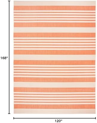 SAFAVIEH Washable Rug Outdoor Courtyard Collection - 10' x 14', Terracotta & Beige, Non-Shedding & Easy Cleaning, Ideal for Patio, Backyard, Mudroom (CY6062-241) - Image 2