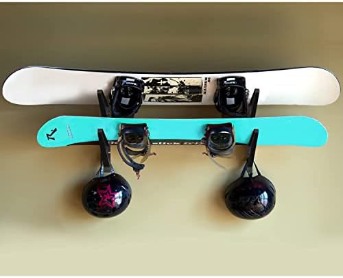 Poskad Snowboard Wall Mount Display Rack,Adjustable Storage Layers Space Saving Design,Home and Garage SKi Board Storage. - Image 5