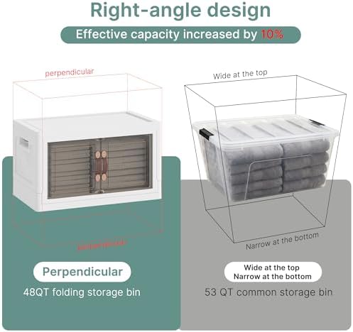 UAMFURI 144QT Lockable Plastic Storage Bins, 3 Pack Collapsible Cabinets - Image 4