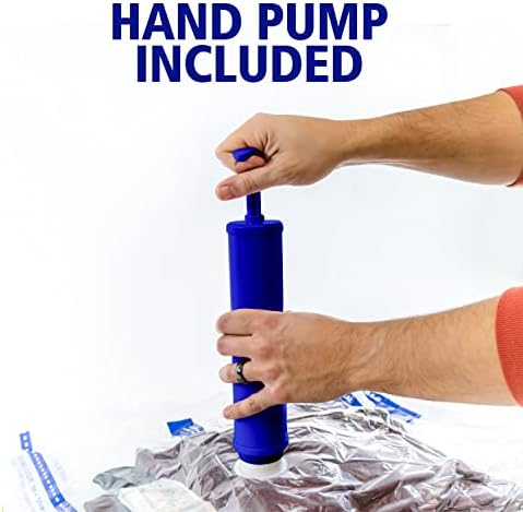 Hefty Super Starter Kit 5L, 3XL, 1XL Cube, and 1 Jumbo Bag, Reusable and Water resistant Vacuum Storage Bags, Total of 10 Bags + Hand Pump - Image 6