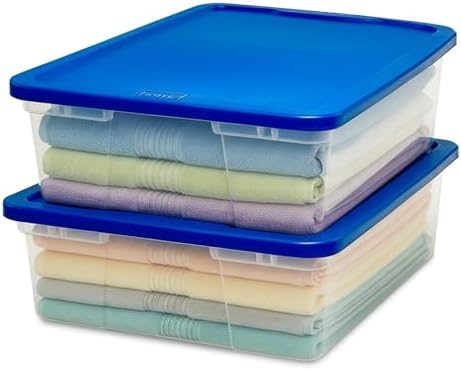 HOMZ Snaplock, Small Clear Plastic Storage Organizer Bins with Lids, 2 Pack by Homz