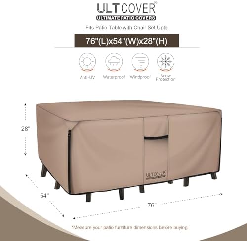 ULTCOVER Waterproof Patio Furniture Cover 76L x 54W in - Image 2