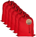 LFH Home Cotton Rich Large Premium Canvas Laundry Bag, Heavy Duty Washable Laundry Hamper with Drawstring & Handles, Multi-Use Clothes Storage for Home, Travel & College, 28"x36" (Pack of 6) - Red by LFHHomePrivateLimited