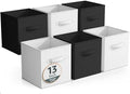 Sorbus 6-Pack Fabric Storage Cubes (13 Inch, Black & White) by Sorbus