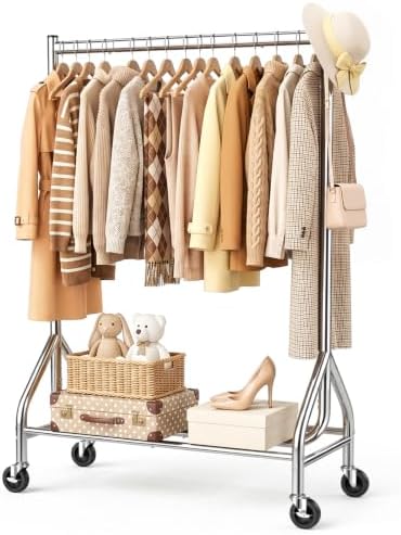 EAGMAK Heavy Duty Clothes Rack Load 268 LBS, 31.5 inch Hanging Rod, Silver by EAGMAK