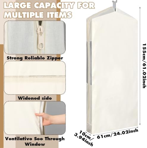 Aliceset 3 Pcs Pure Cotton Garment Storage Bag for Hanging Clothes - Image 2
