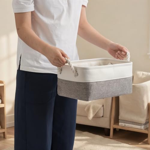 11.8x7.9x5.2 Inch Fabric Small Storage Bins with Handles 6 Pack - Image 5