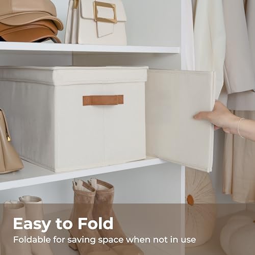 StorageWorks Fabric Storage Bins with Lids, Closet Storage Bins - Image 2