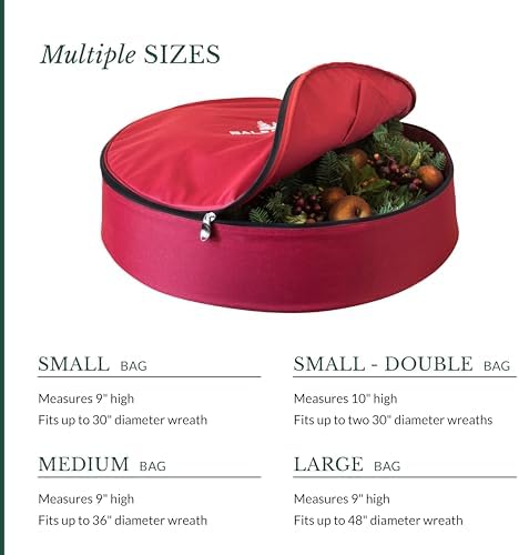 Balsam Hill Wreath Storage Bag - Premium Red Christmas Wreath Protection in Multiple Sizes for Seasonal Storage and Shape Preservation, Large - Image 6