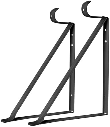 10 Pack Heavy Duty Closet Shelf & Rod Brackets, Wall Mounted Closet Shelf Brackets, 11 x 9.45 Inch Closet Shelf Brackets with Rod Support, Black - Image 6