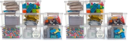 8Packs 3.2Qt Small Clear Storage Bins with Lids, Plastic (Pack of 2) by Anywish