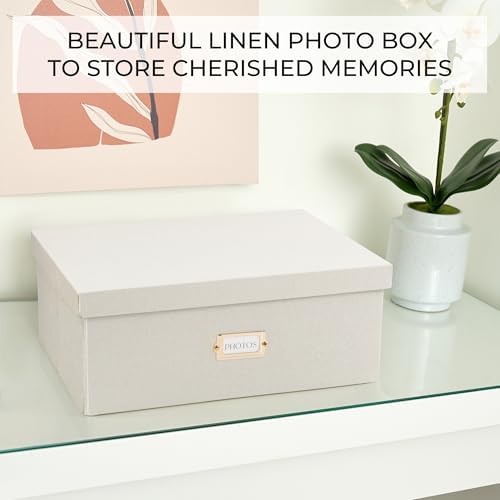 Decorative Photo Storage Box - Sturdy Linen Organizer Holds 1700 Photos - Image 7