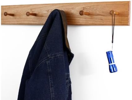 Cherry Shaker Peg Rack 4.5" Extra Wide (Cherry, 29" x 4.5" with 5 pegs) - Image 2