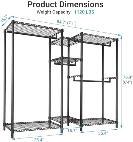 VIPEK Classic V6 Plus Wire Garment Rack, Dynamic Closet System Adjustable - Image 4