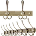 WEBI Coat Rack Wall Mounted,8 Tri Hooks for Hanging,Coat Hook,Hook Rack,Hook Rail,Coat Hanger Wall Mount Metal Wall Coat Rack for Coats,Hats,Jacket,Bronze by WEBI